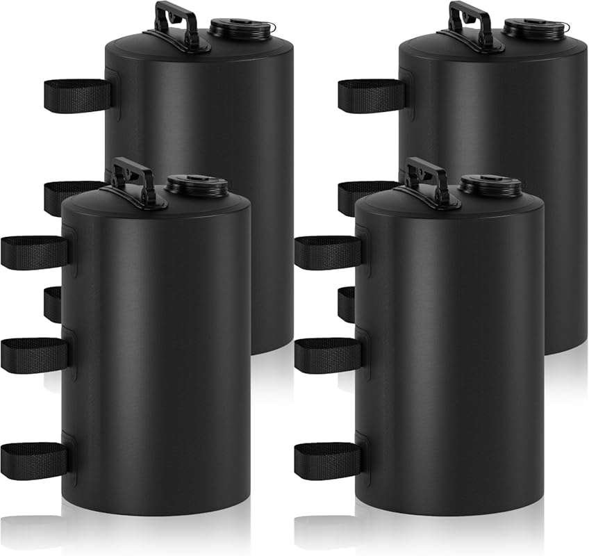 Portable 4-Pack 10L Black Water Weight Bags (88 lbs) for Pop Up Canopi