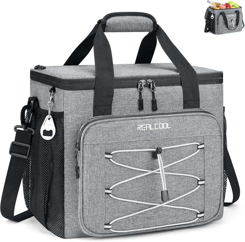 RealCool Soft Collapsible Cooler Bag, Insulated & Leakproof for Beach,