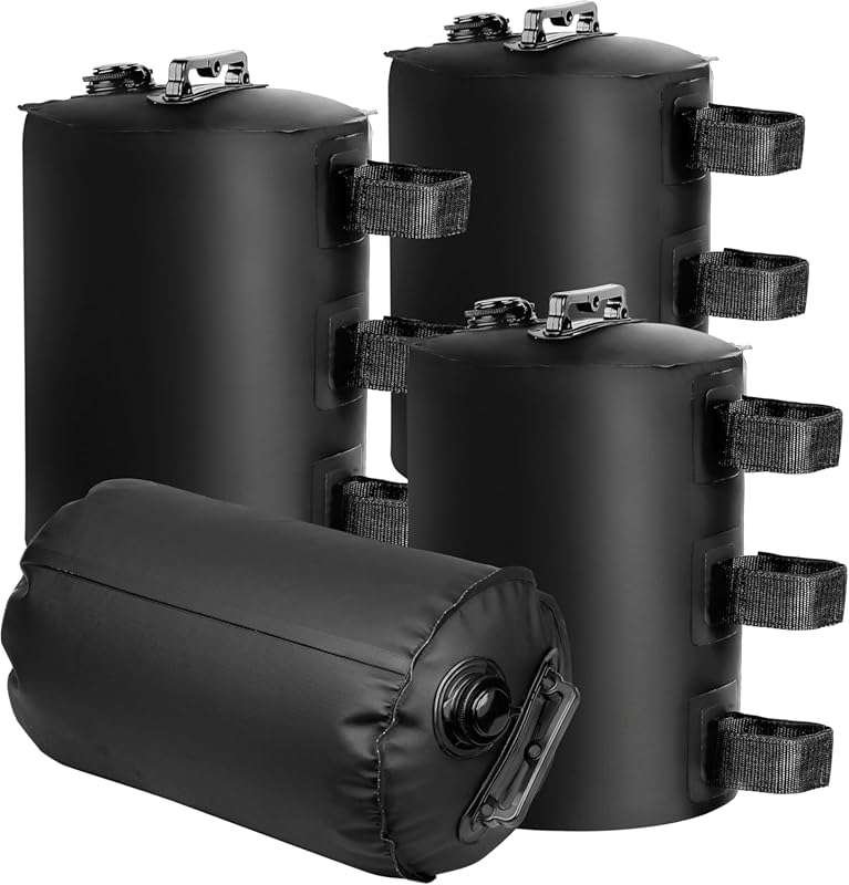 FRUITEAM Portable 4-Pack 10L Black Water Weight Bags (88 lbs) for Pop 