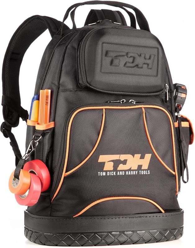 Heavy-Duty Waterproof Tool Backpack Organizer for Men: Electrician, Co