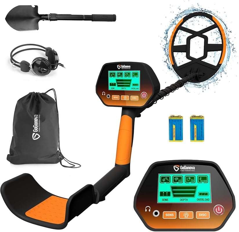 GoGonova Waterproof Metal Detector for Adults & Kids, High Accuracy 8