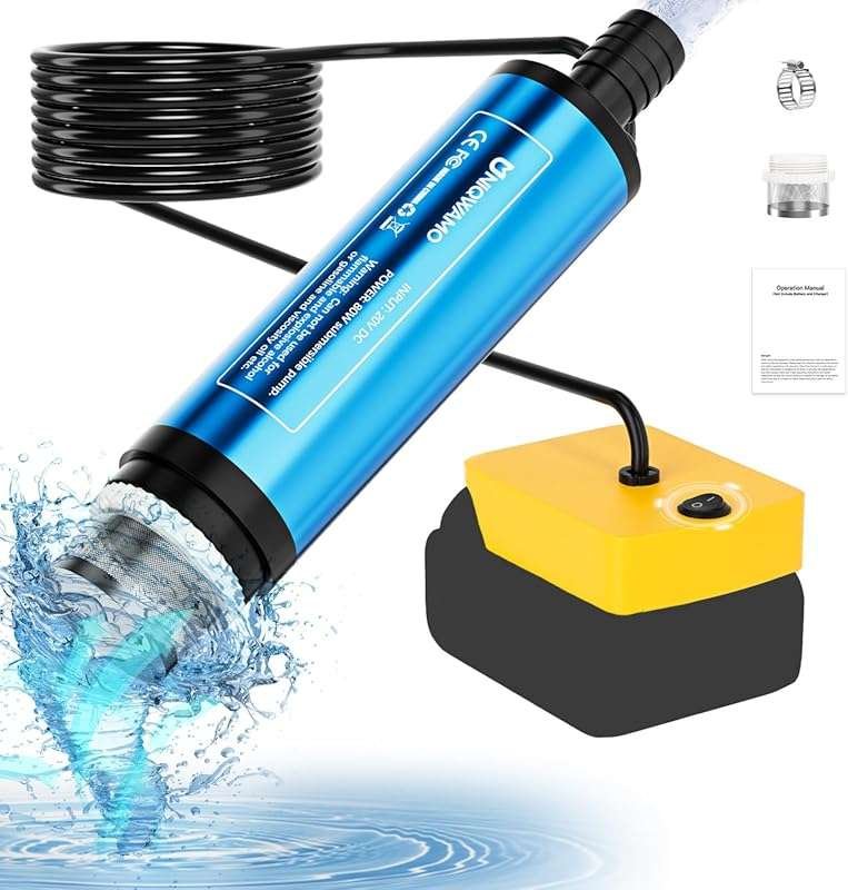 Cordless Submersible Water Pump for Camping, RV, and Garden, Compatibl