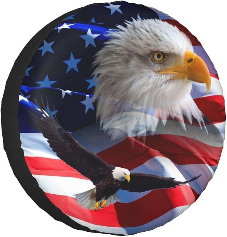 Universal Weatherproof Sun Protection Spare Tire Cover, Eagle Design f