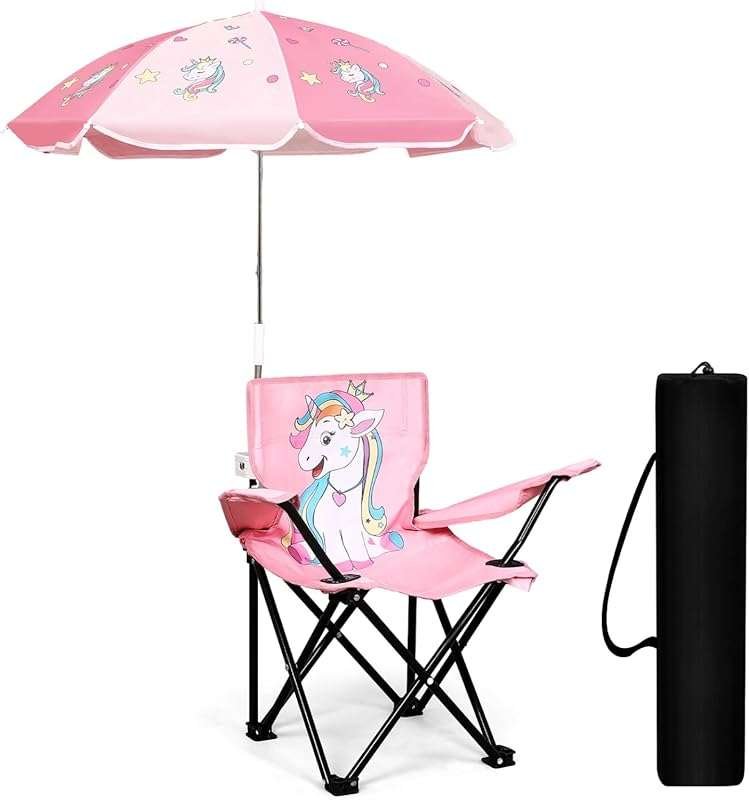 KABOER Unicorn Toddler Camping Chair: Foldable, Waterproof Outdoor Bea