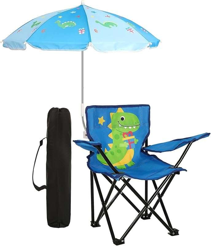 KABOER Dinosaur Toddler Camping Chair: Foldable, Waterproof Outdoor Be