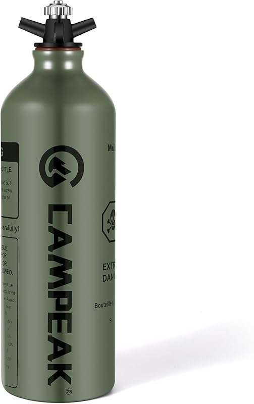 Camping Outdoor Fuel Bottle 1L with Safety Valve for Backpacking and T