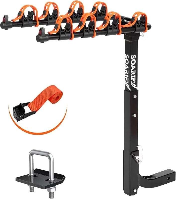 4-Bike Hitch Rack Carrier for Car, SUV, RV - 143 lbs Load Bicycle Rack