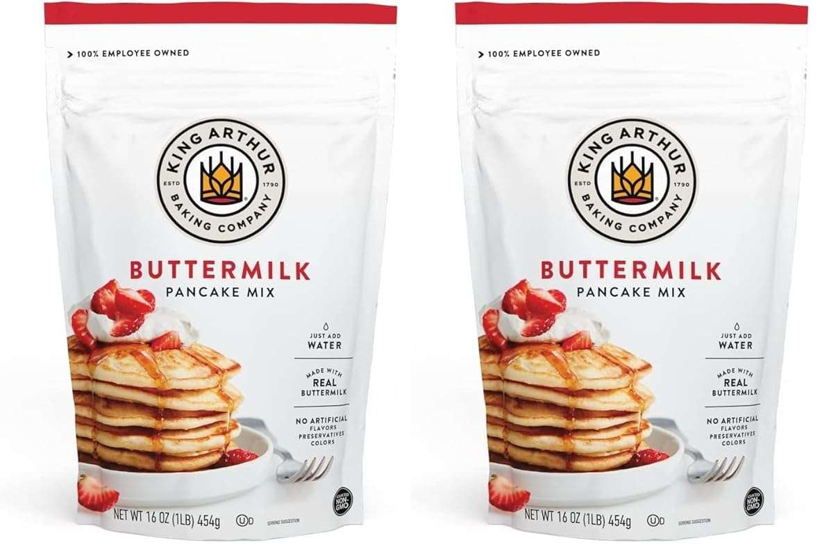 King Arthur Buttermilk Pancake Mix, Just Add Water, Sourced Non-GMO, 1