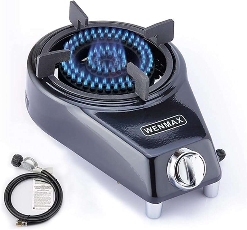 15000 BTU Single Burner Propane Stove with Hose & Safety Valve