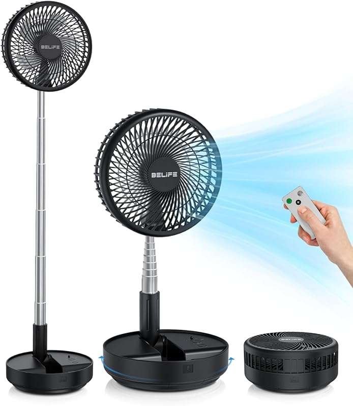 Belife X8 7200mAh Portable Oscillating Desk Floor Fan with Remote