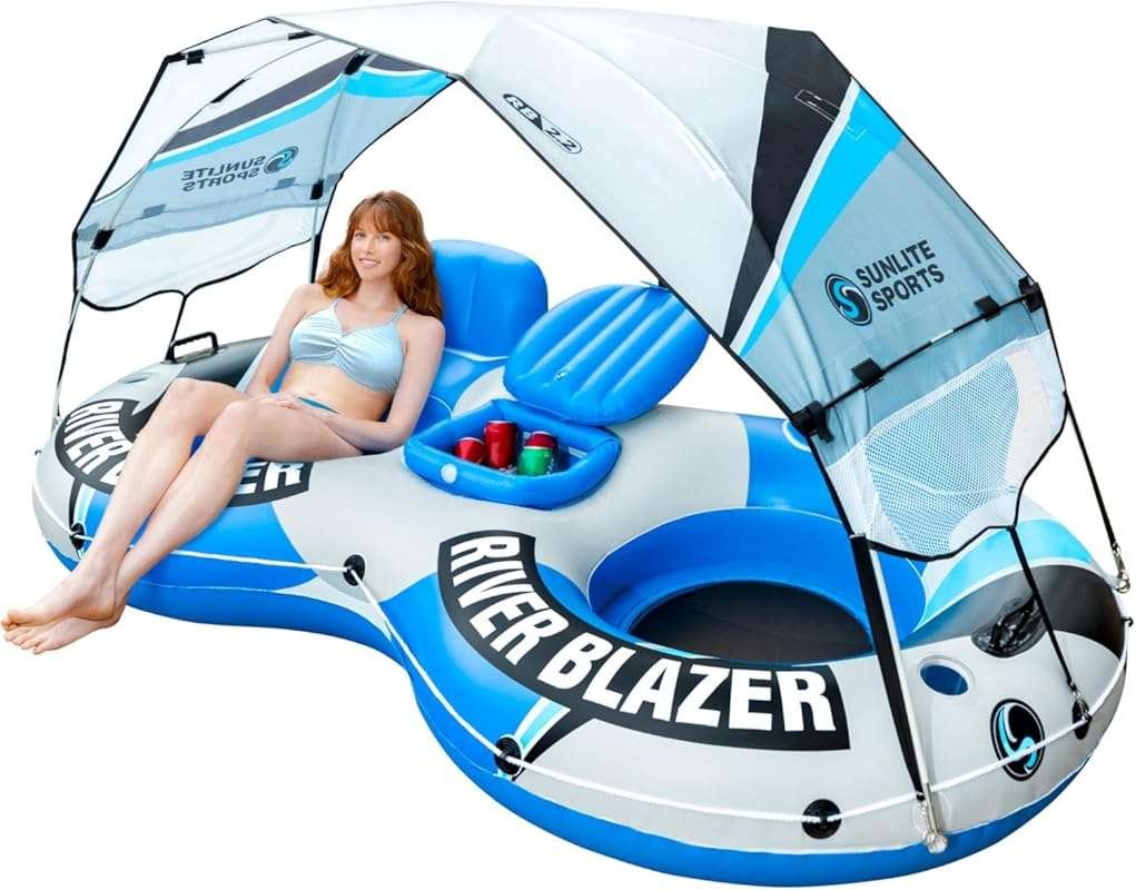 Sunlite Sports 2026 Upgraded Heavy Duty River Tube Inflatable for Loun
