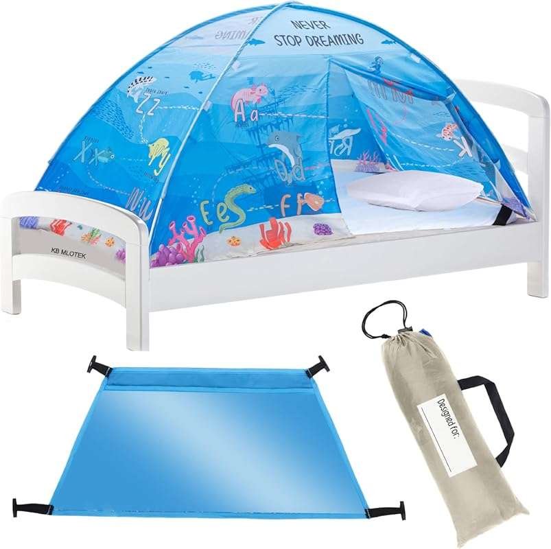 Water World Twin Bed Tent for Kids, Indoor Bunk Bed Canopy with Magica