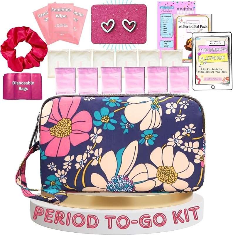 Discreet First Period Pal Pack: 24-Piece Kit with Pads, Liners, and Ba