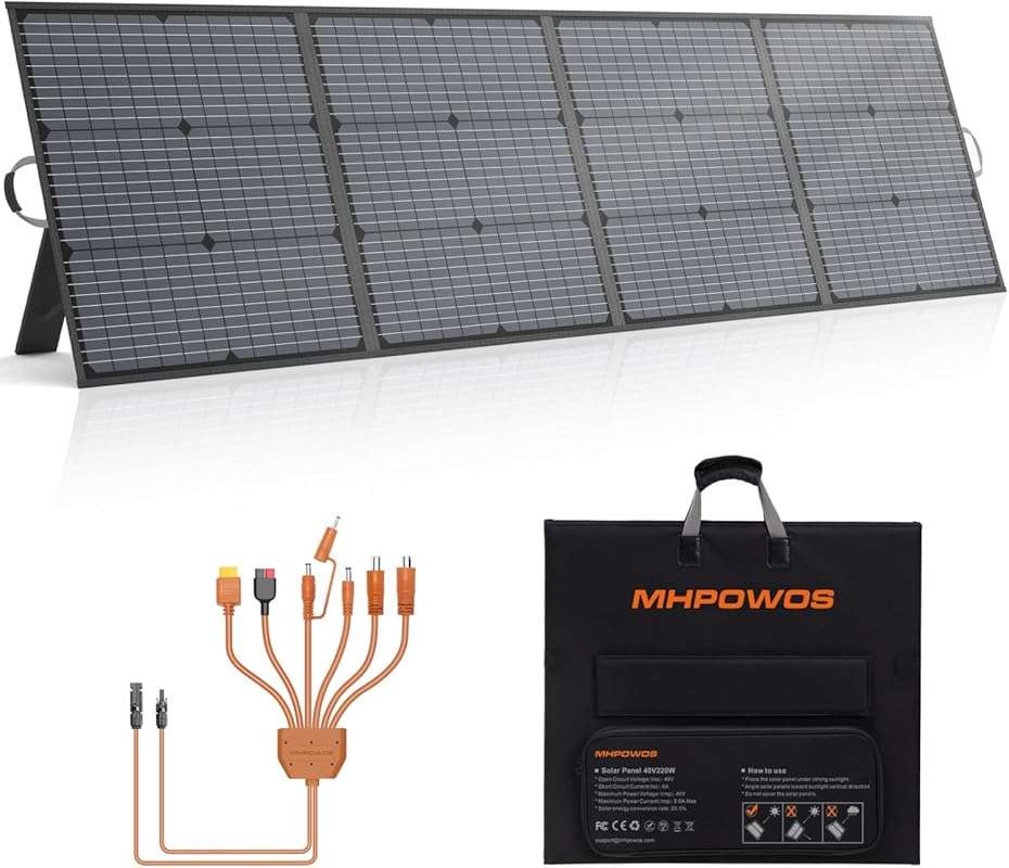 220W Portable Monocrystalline Foldable Solar Panel Charger for RV, Cam
