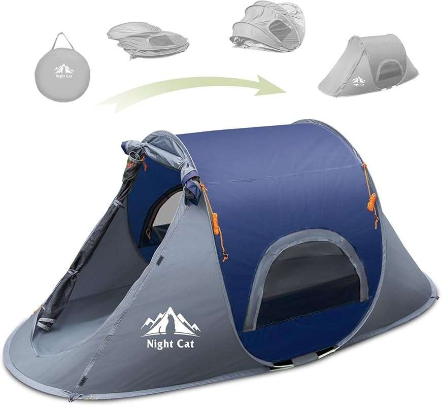 Night Cat 1 Person Pop-up Camping Tent: Waterproof, Instant Easy Setup