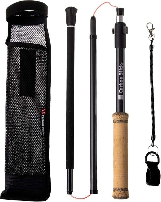 X Carbon Tech Carbon Fiber Wading Staff with Cork Handle - Durable Lig