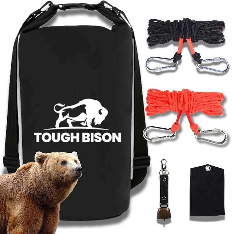 10L Waterproof Bear Proof Food Storage Bag Hanging Kit for Hiking, Cam