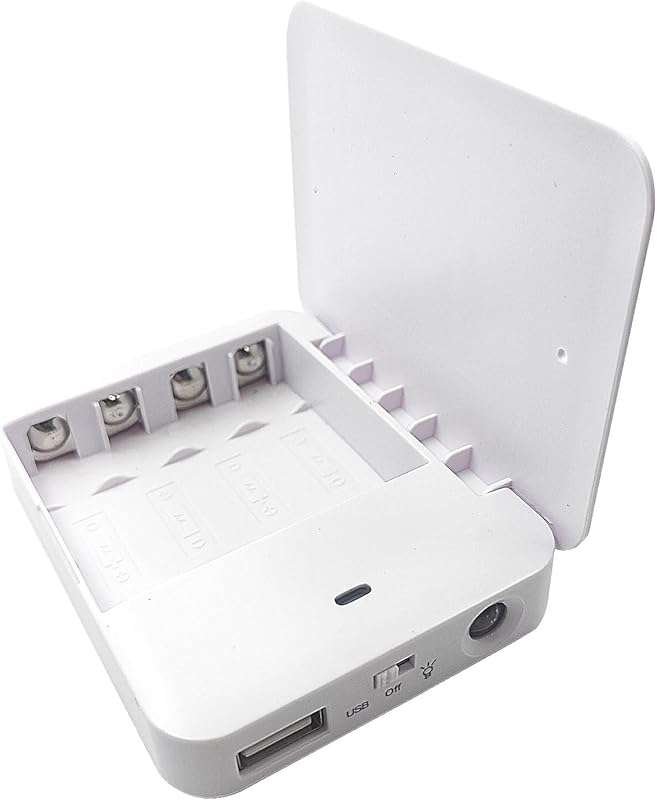 White USB Portable Battery Powered Phone Charger Emergency Power Bank 