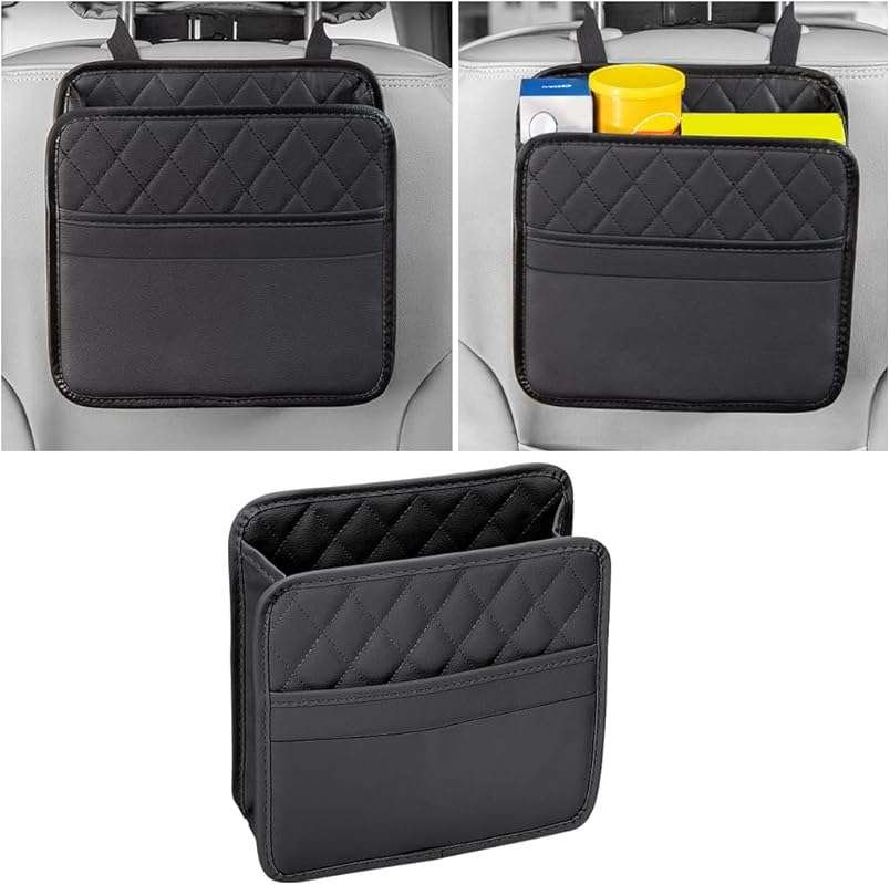 Mandark PU Leather Car Seat Back Organizer with Multiple Pockets for A