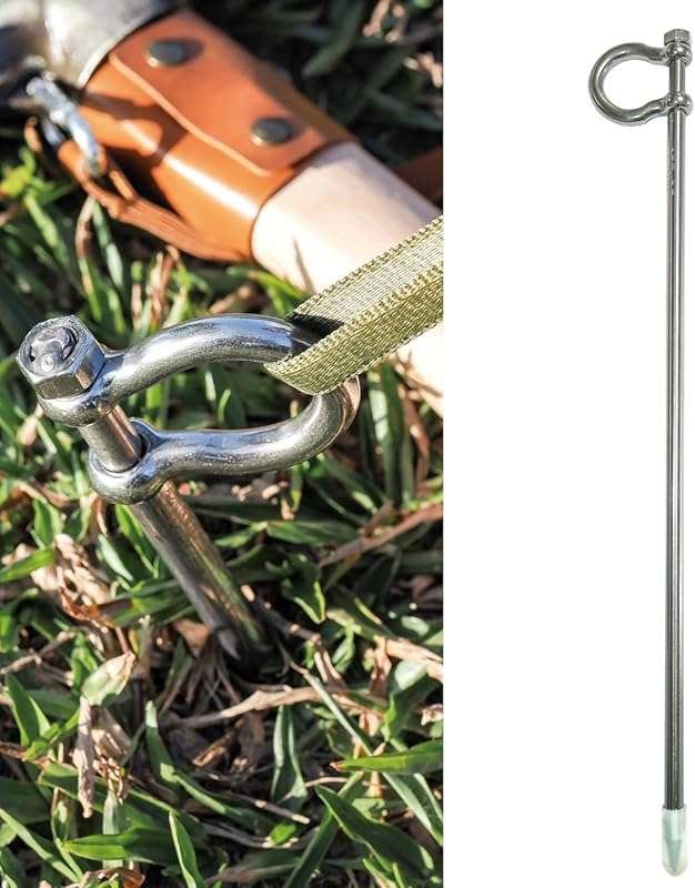 Heavy Duty 16 Inch Stainless Steel Dog Tie Out Stake Anchor for Small 