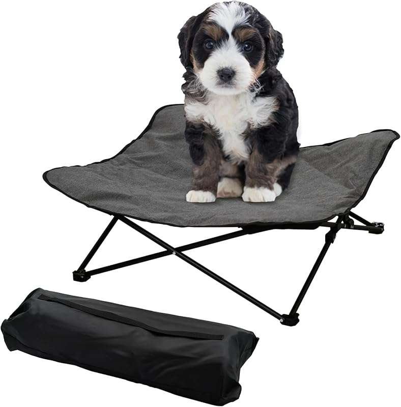 Elevated Dog Bed, Portable Raised Pet Cot for Outdoor and Indoor Foldi