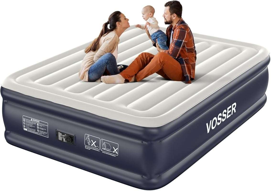 Queen Air Mattress with Built-in Pump, 18