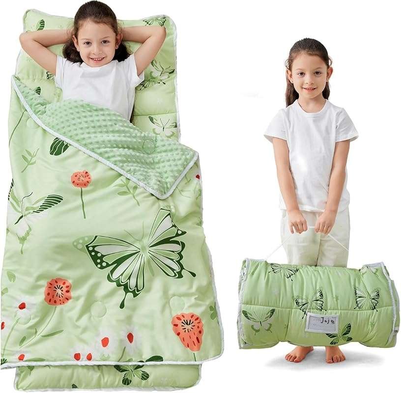 Extra Large Toddler Nap Mat with Pillow & Blanket for Daycare