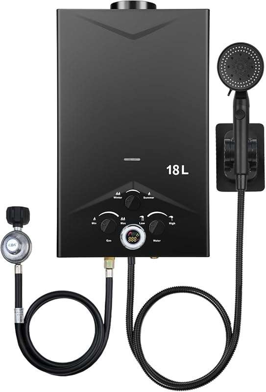 Portable Propane Tankless Water Heater: 4.74GPM Instant Hot Water for