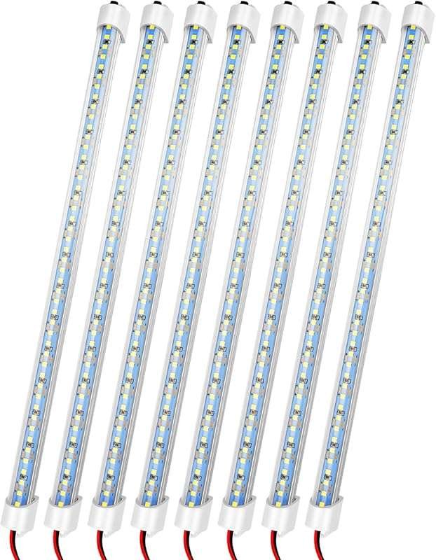 12V LED Interior Light Bar: 6500K White Strip Lights with Switch and M