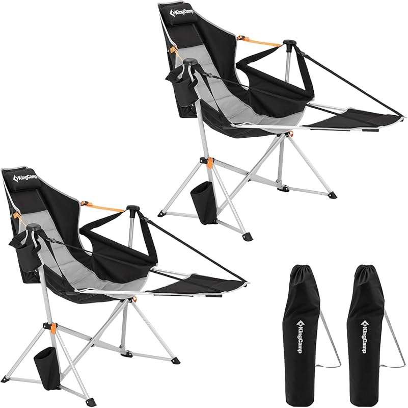 KingCamp Oversized Hammock Camping Chair with Footrest, 400lbs Heavy D