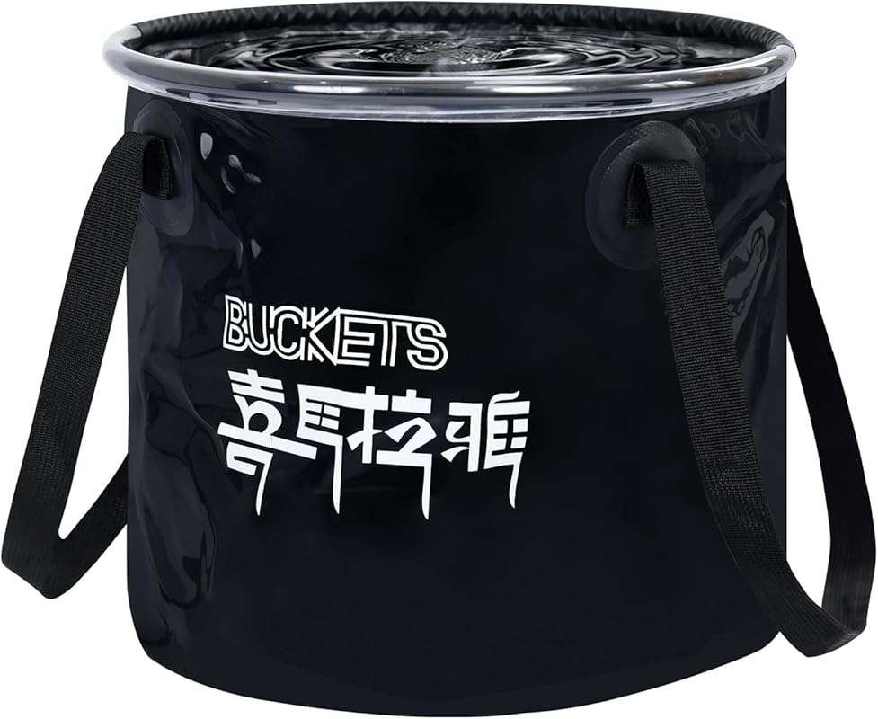 22L Collapsible Folding Bucket Wash Basin with Handle for Camping & Ou