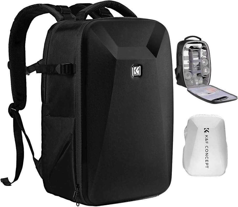 K&F CONCEPT Waterproof Hardshell Camera Backpack: DSLR Photography Bag