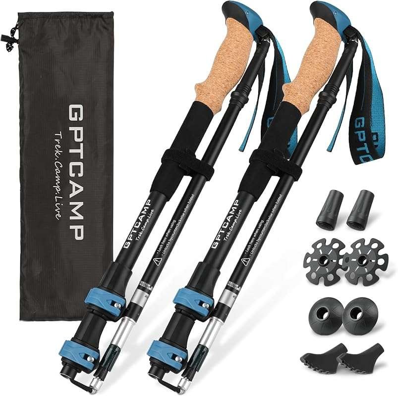 GPTCAMP 2pc Collapsible Trekking Poles