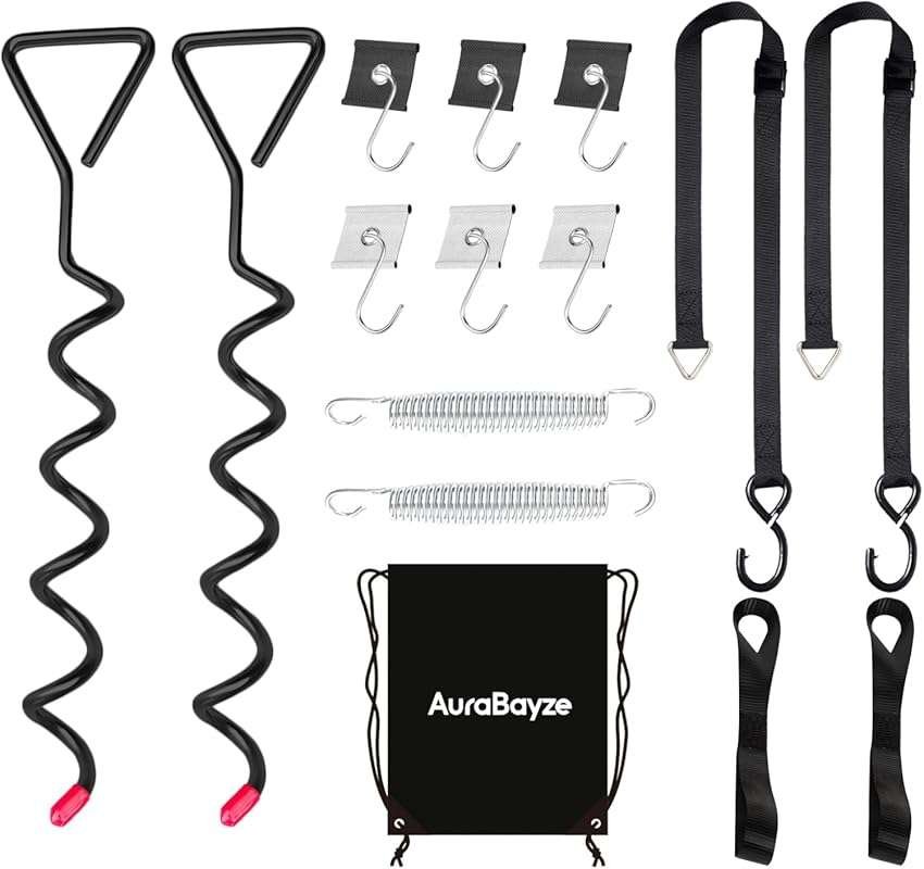 Easy Install Pre-Assembled Heavy Duty RV Awning Tie Down Kit Anchors f