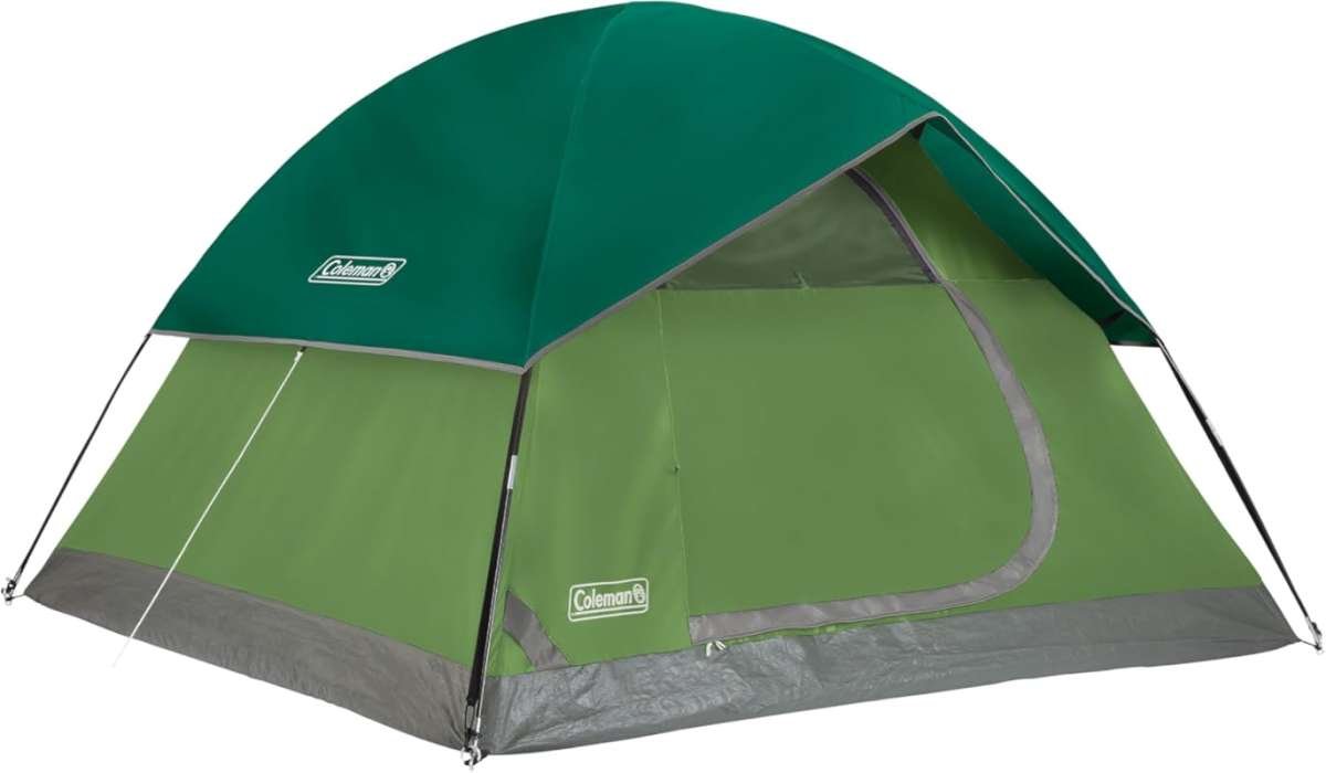 Coleman Sundome 2/3/4/6 Person Weatherproof Camping Tent, Sets Up in 1