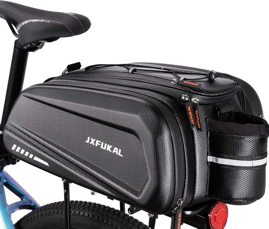 JXFUKAL 9.5L/17L/40L Hard Shell Waterproof Bike Trunk Pannier with Ref