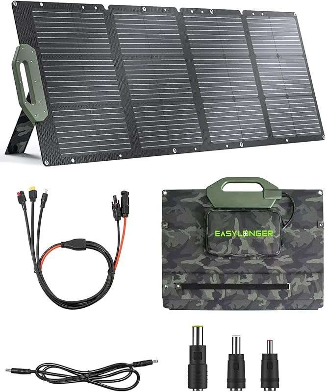 EASYLONGER 110W Foldable Solar Panel Charger for CPAP Batteries & Powe