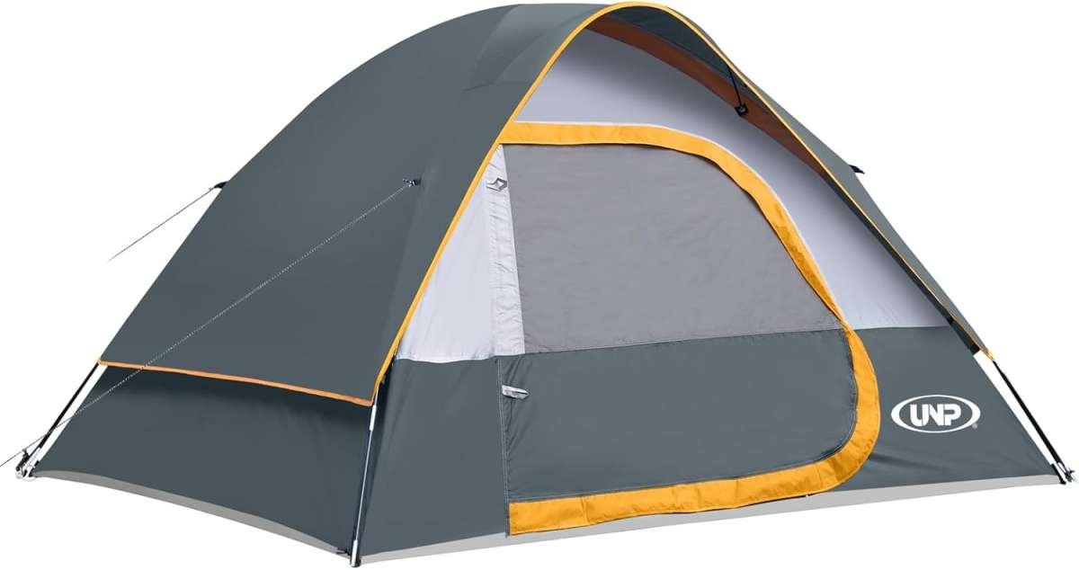 Waterproof 4 Person Camping Tent: Easy Setup, Windproof Dome Tent with