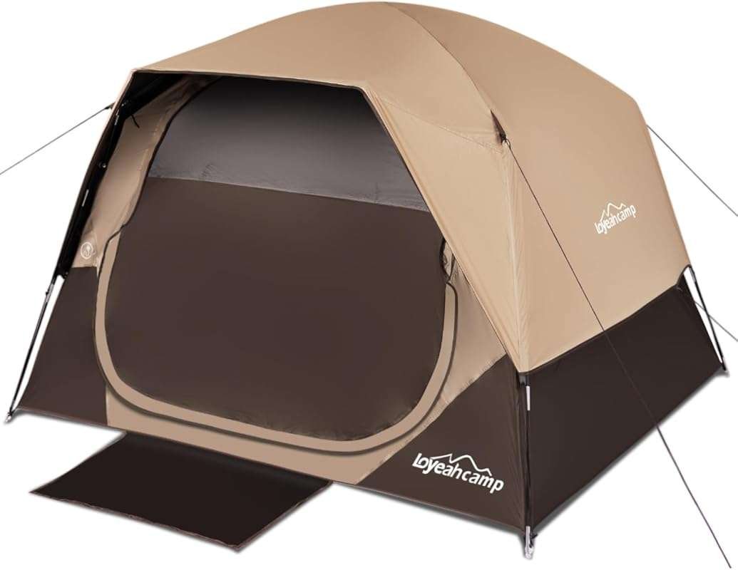 4 Person Blackout Camping Tent: Easy Setup, Waterproof Family Dome Ten