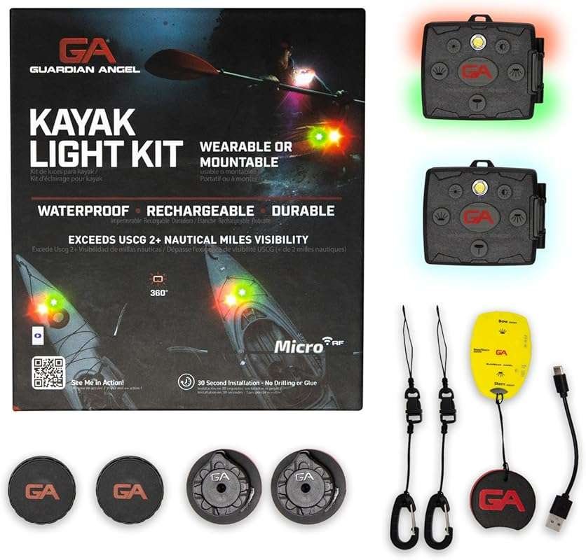 Rechargeable Magnetic Kayak Light Kit with Wireless Remote for Night P