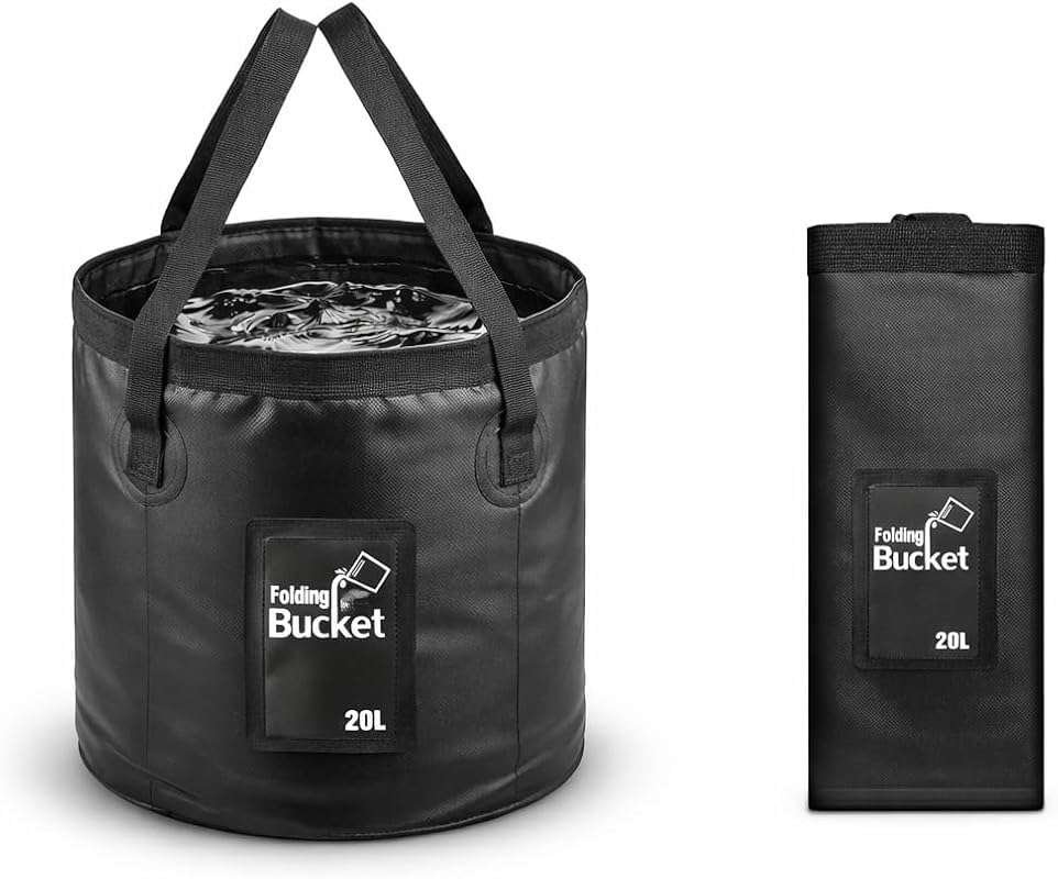 5 Gallon Collapsible Bucket: Portable Folding Water Container with Han
