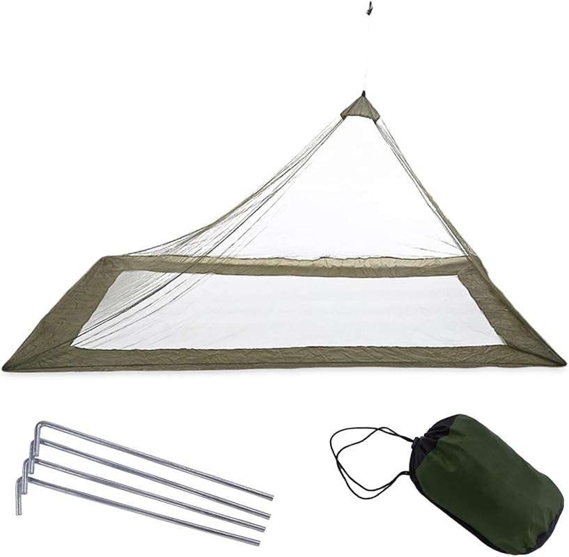7.2x3.9x3.28 FT Green Mosquito Net Tent for Camping & Hiking with Pegs