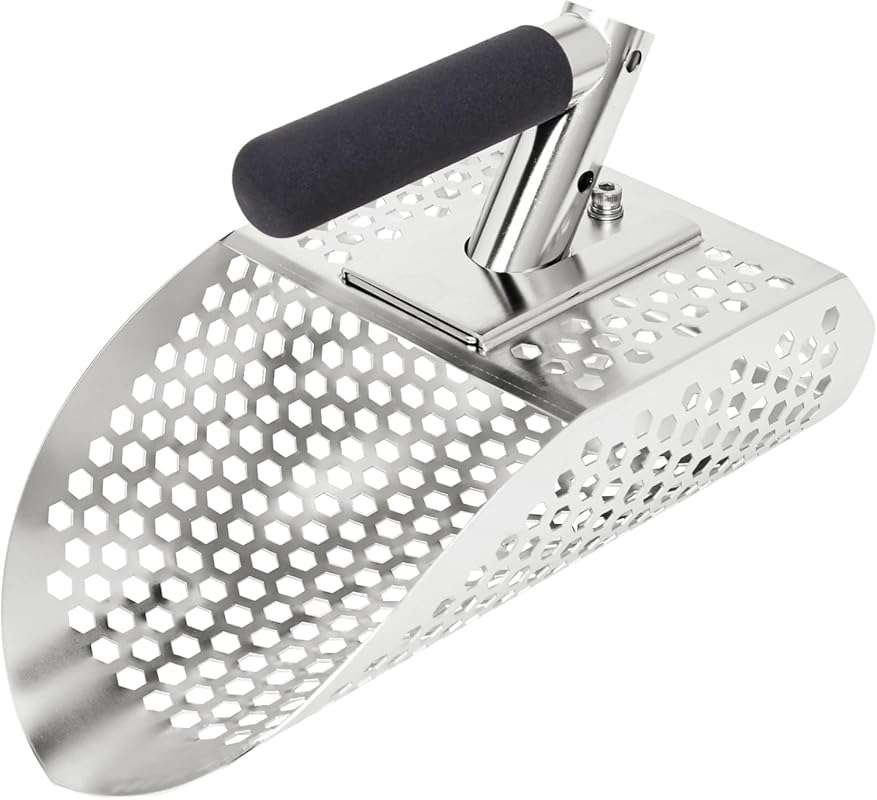 Stainless Steel Sand Scoop for Metal Detecting - Fast Sifting Shovel, 