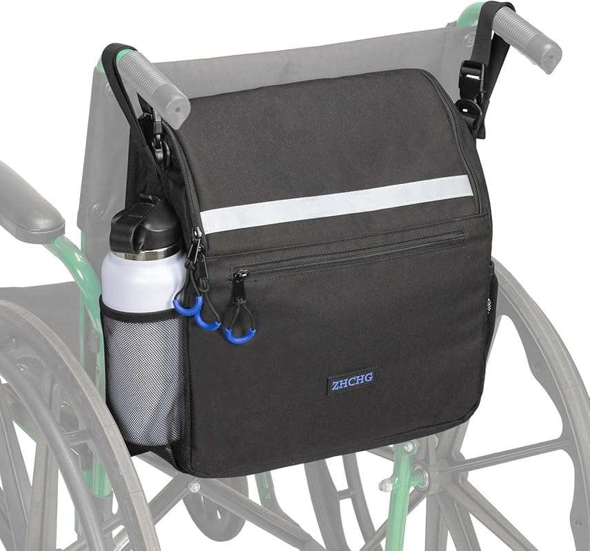 Wheelchair Backpack with Cup Holder: Large Storage Bag for Wheelchairs
