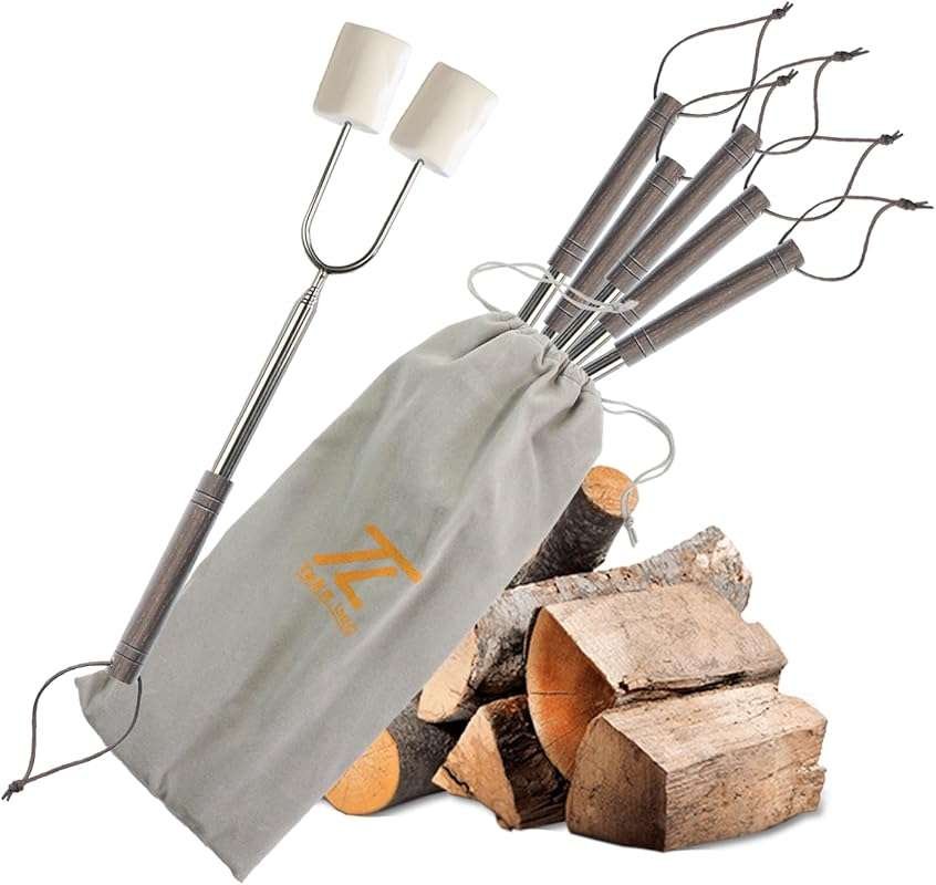 41-inch Telescoping Marshmallow Roasting Sticks – Stainless Steel Skew
