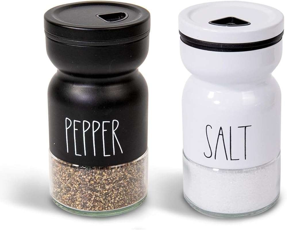 4oz Adjustable Pour Salt and Pepper Shaker Set for Kitchen, BBQ, and C