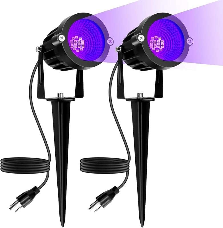 15W LED Halloween Outdoor Black Light Spotlights, IP65 Waterproof UV f