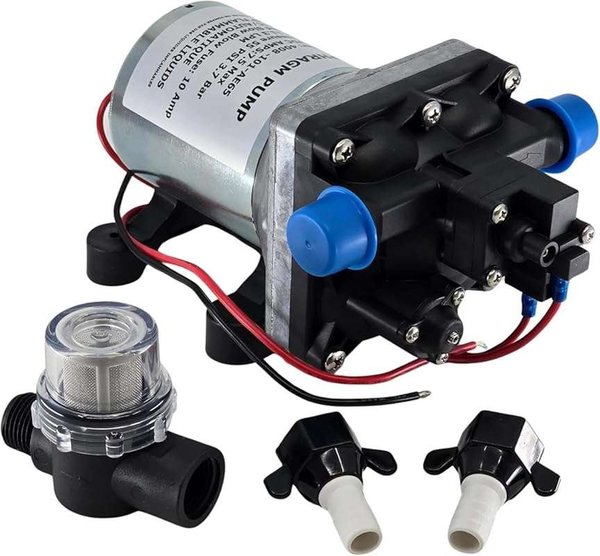 SEAFLO RV Water Pump 3.0 GPM 55 PSI 12V Diaphragm, Quiet, Self-Priming