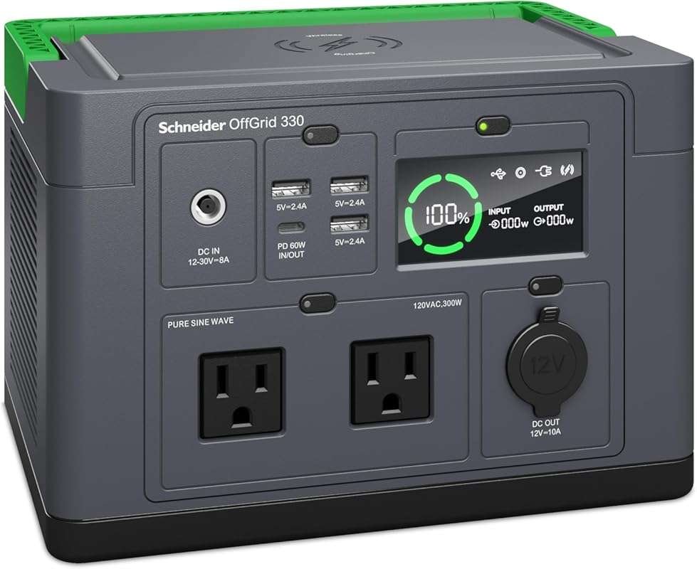 Schneider OffGrid PPS330 Portable Power Station: 332Wh Solar Generator