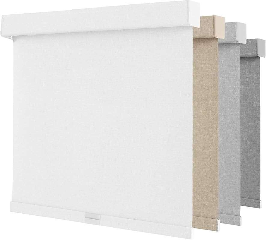 NUTRO CHILL Cordless Roller Blinds - White Linen, UV Protection, Therm